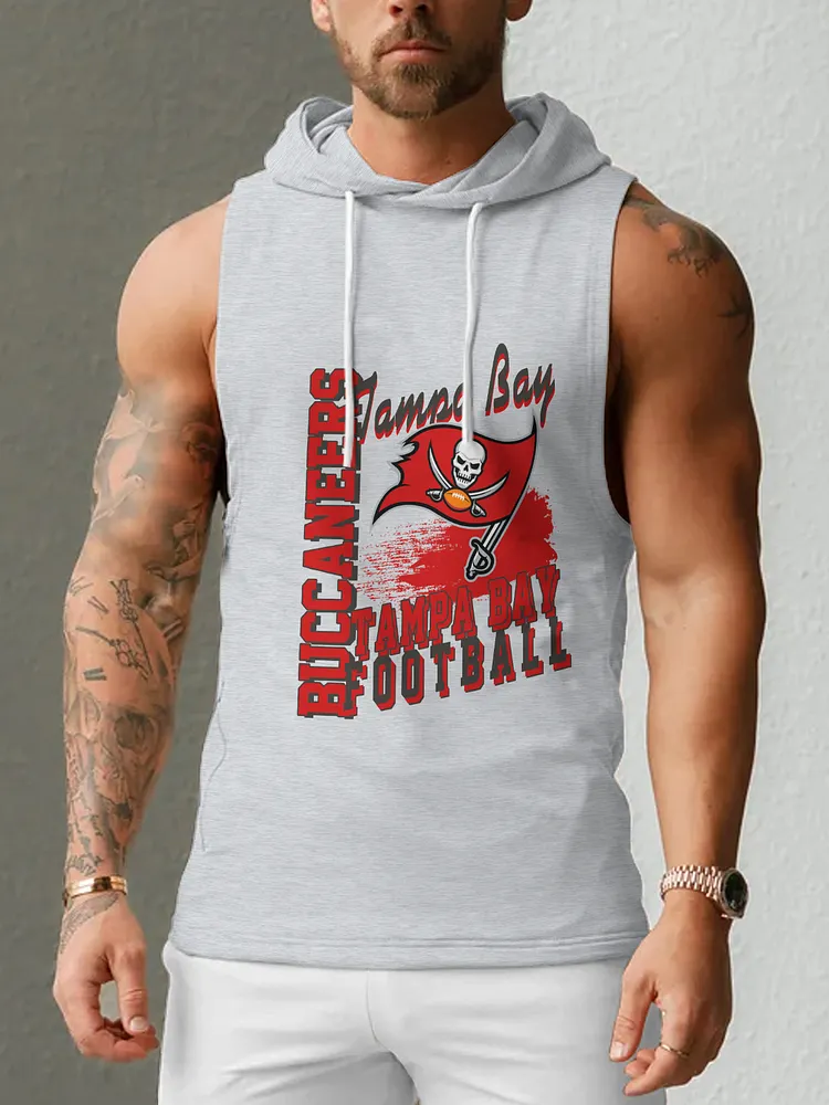 Tampa Bay Buccaneers Men's  Casual Comfy Sleeveless Hooded Tank Top