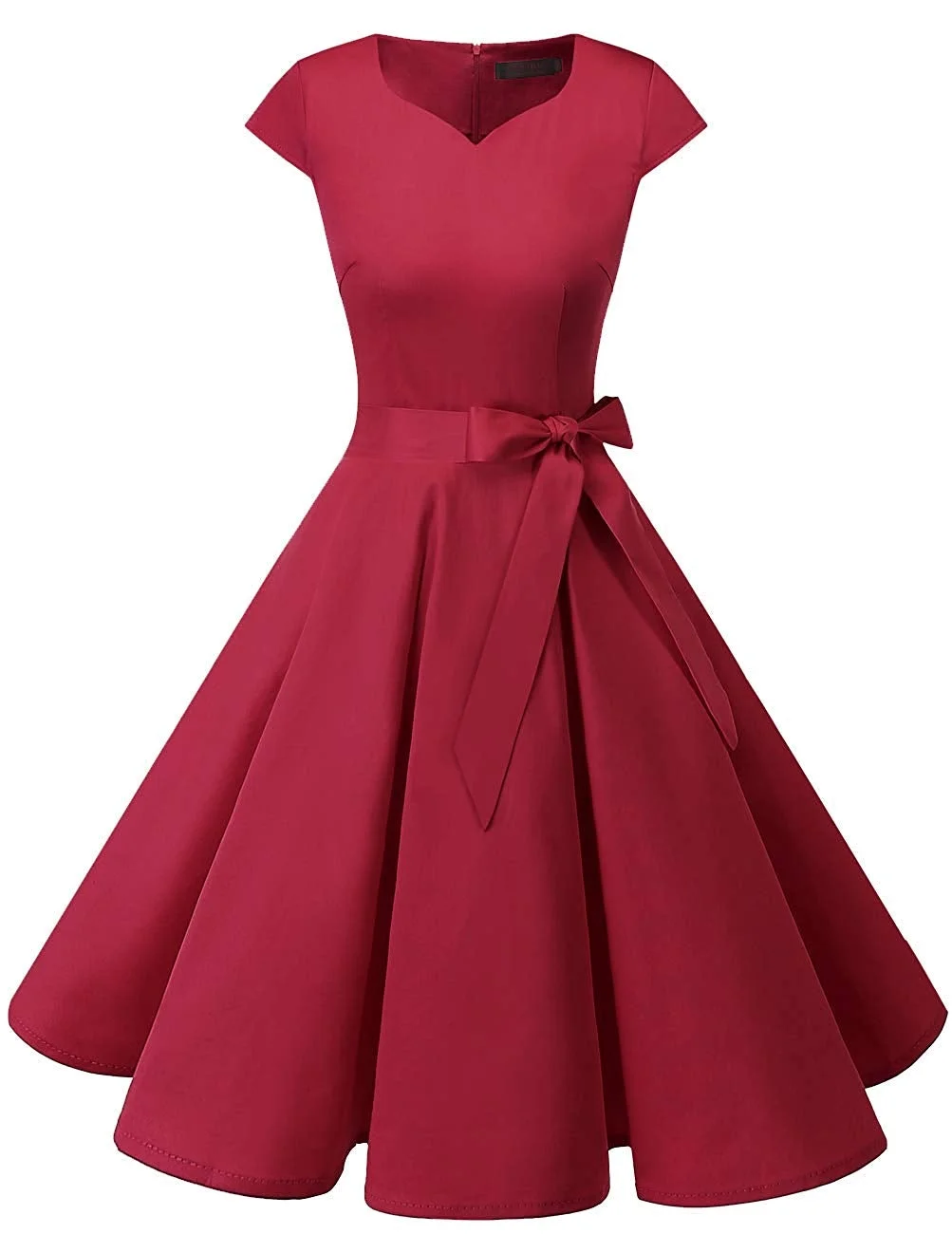 Vintage Dress Women's Tea Dress Prom Swing Cocktail Party Dress with Cap-Sleeves
