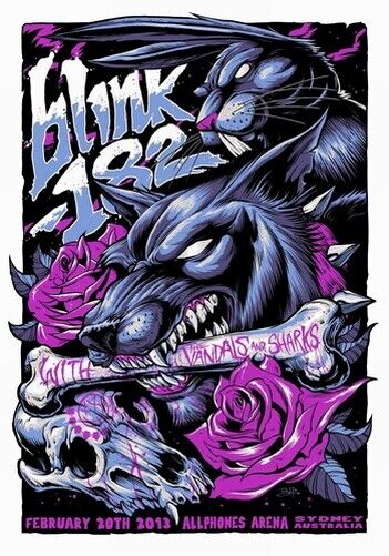 BLINK 182 TOUR POSTER - 2013 SYDNEY AUSTRALIA - Photo Poster painting POSTER INSERT