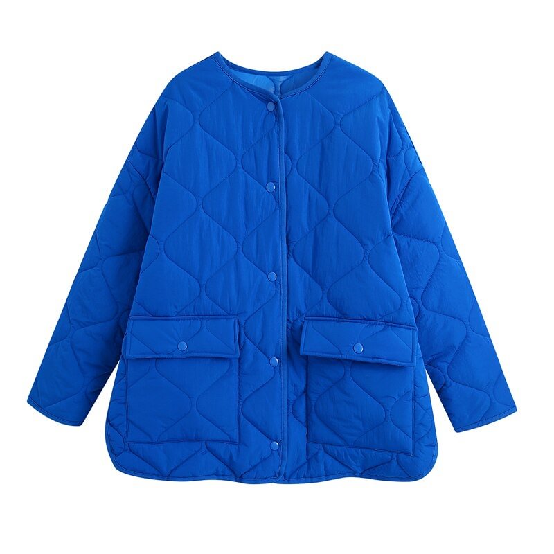 Budgetg 2021 female Vintage Blue oversized jacket parkas coat Fashion long sleeves Women Skirts Women's clothing Autumn Winter
