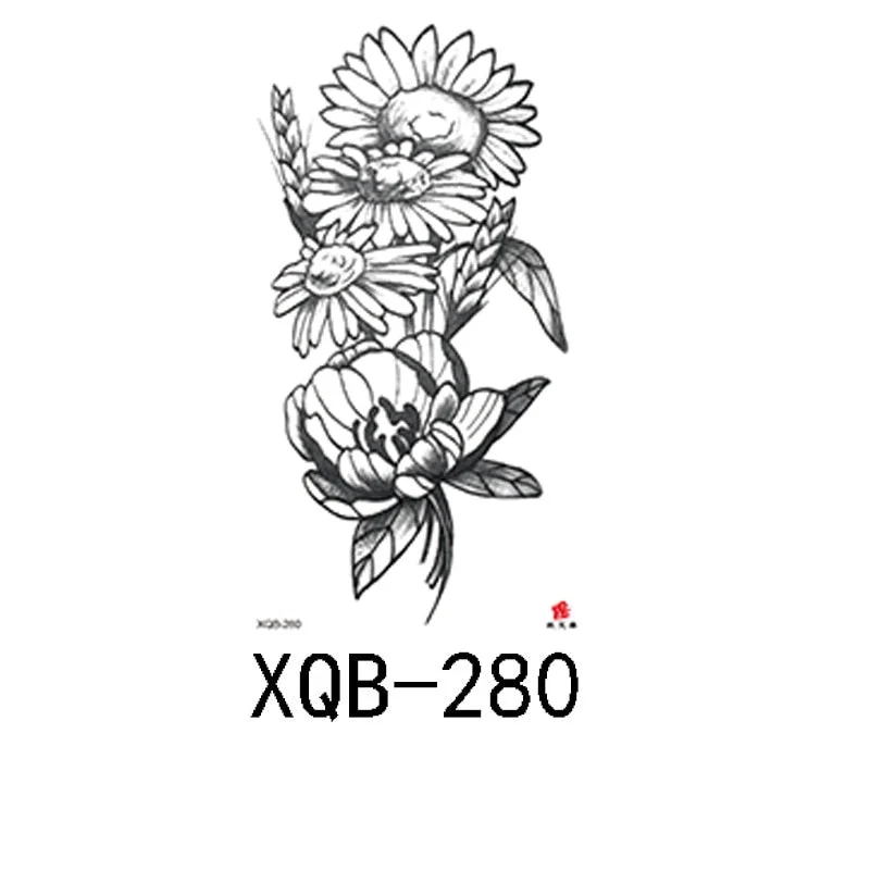 Small Full Arm Waterproof Tattoo Sticker Half Arm Arm Painted Flower Animal Arm Lasting European and American Tattoo Sticker