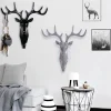 Deer head Self Adhesive Wall Hanger Hook resin craft key/cap/clothes claw ornament hanger Holder Home Decorations Accessories