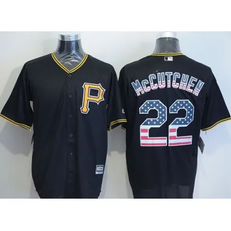 Pirates #22 Andrew McCutchen Black USA Flag Fashion Stitched MLB Jersey