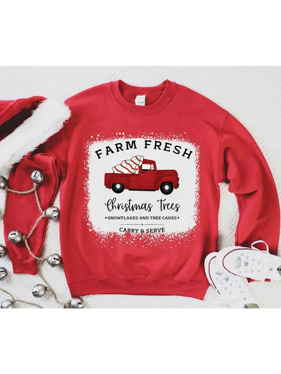 Christmas Tree Farm Tree Cake Sweatshirt