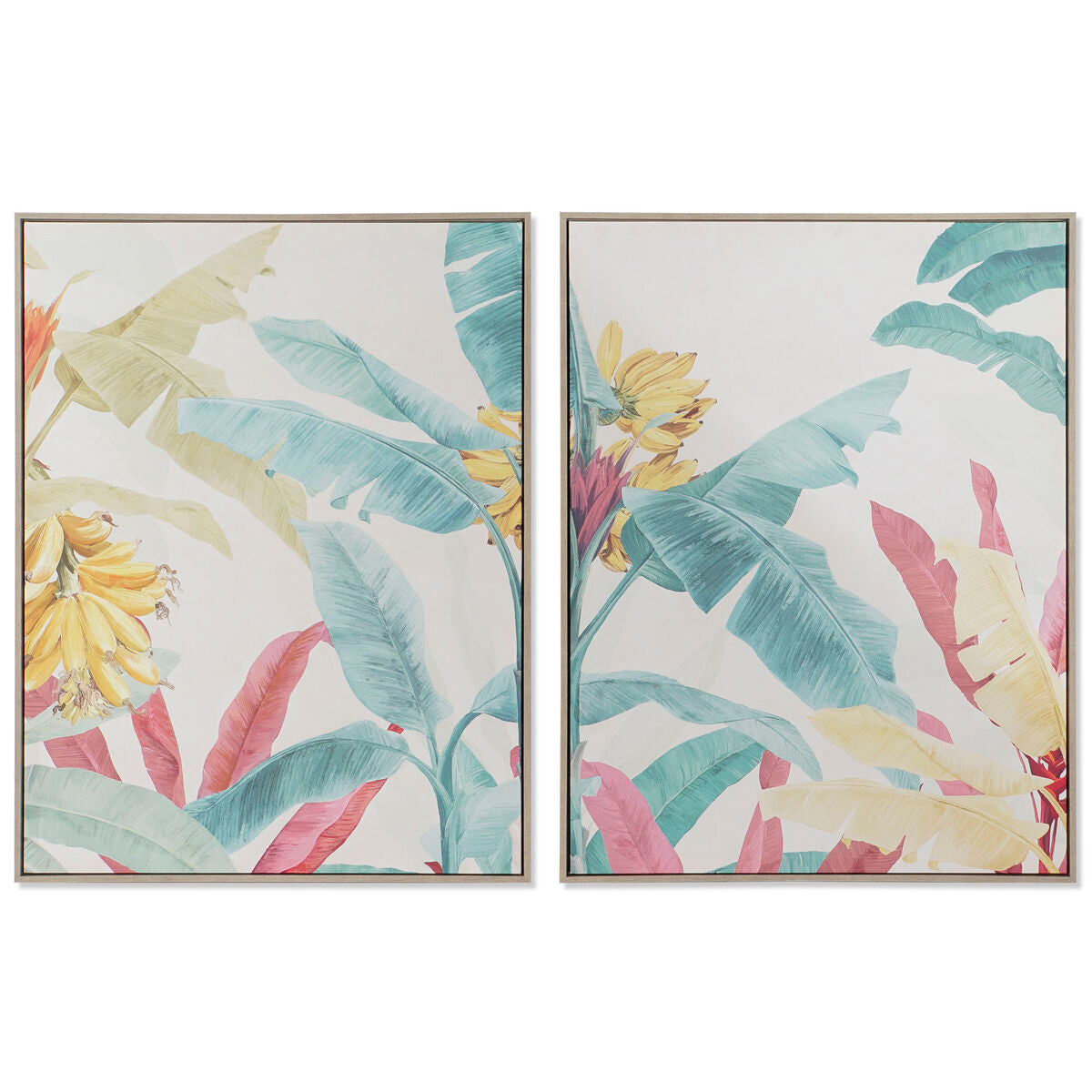Painting DKD Home Decor Tropical 75 x 4 x 100 cm (2 Units)