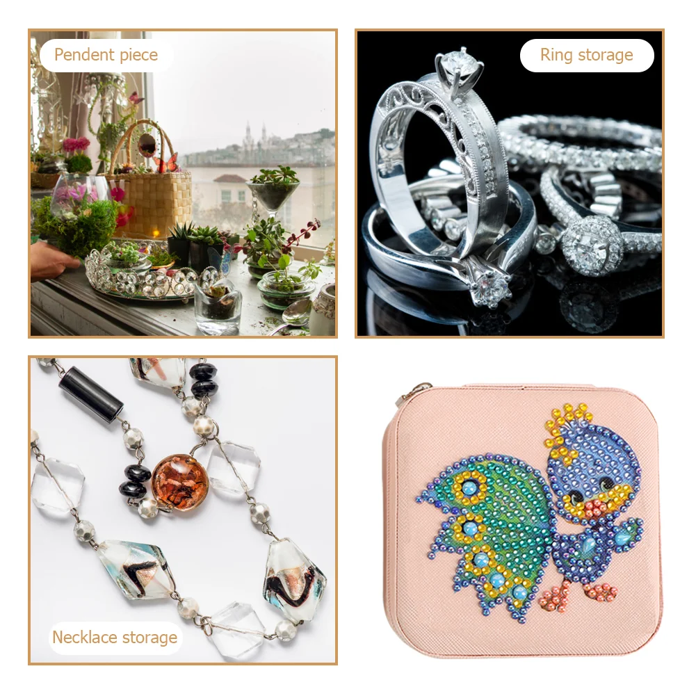 DIY 5D Rhinestone Jewelry Storage Box Special Shape Diamond Case (Bird)