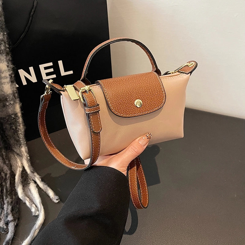 Women’s Small Nylon Solid Color Basic Classic Style Sewing Thread Square Magnetic Buckle Crossbody Bag