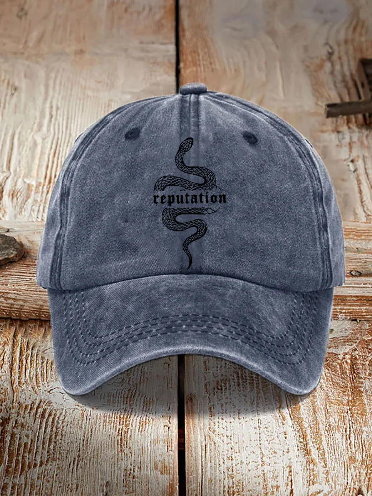 Album Inspiration Reputation Snake Print Washed Hat