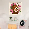 【Limited Stock Sale】Puppy With Flower Basket-Partial 9CT Stamped Cross Stitch Bead Embroidery 18*18cm tapestrymarket