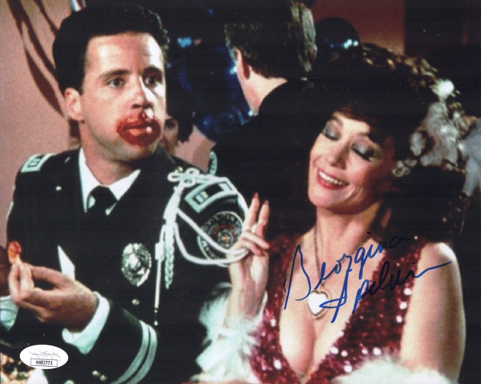 GEORGINA SPELVIN Signed POLICE ACADEMY 8x10 Photo Poster painting Actress Autograph JSA COA Cert