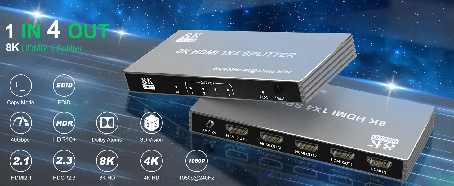 hdmi splitter 1 in 4 out
