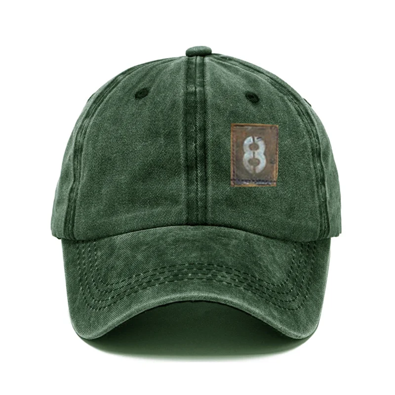 Men's Tactical 8 Digital Ashed Printed Baseball Cap Washed Cotton Hat