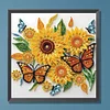 Sonnenblumenschmetterling - speziell geformte Diamantmalerei - 30*30cm