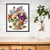 (Stamped/Counted) Flowers In Tea Cup - 18CT Cross Stitch 20*25cm/7.87*9.84in