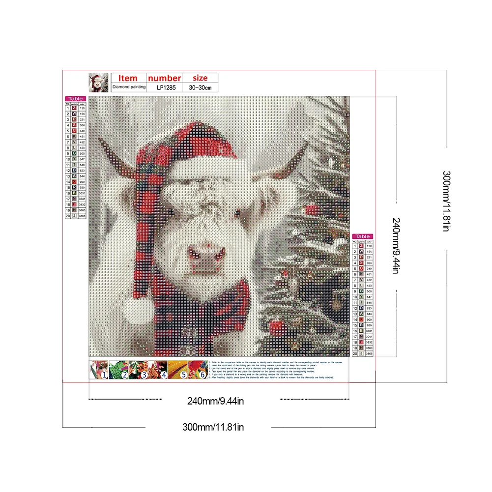 Diamond Painting - Full Round Drill - Christmas Yak(Canvas|30*30cm)