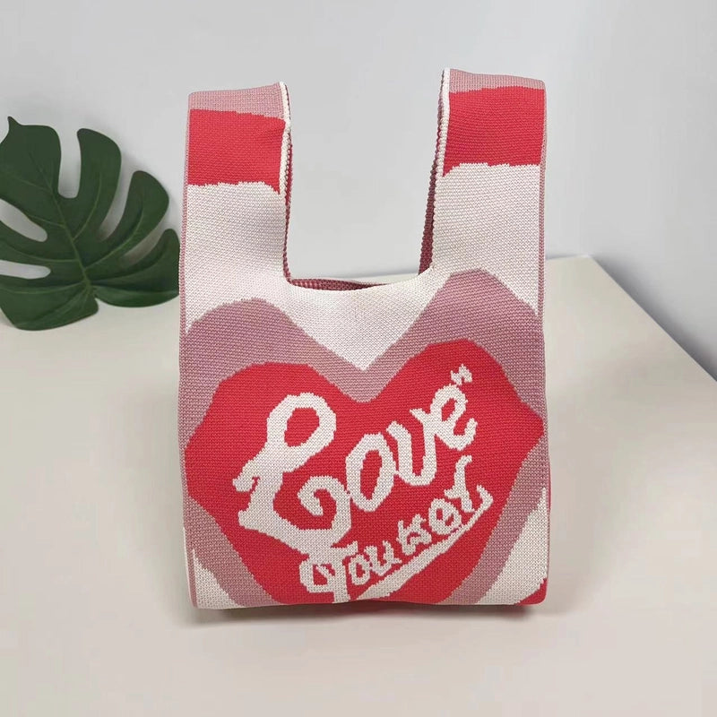 Gift Packaging Handbag Casual Knitted Handbag Woven Bag Multi-pattern Style Knitted Bag For Women