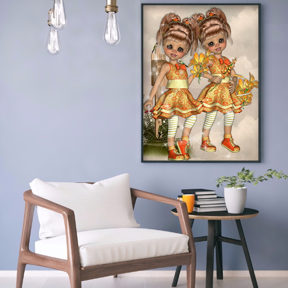 

(Multi-Size) Big Eyes Doll - Round/Square Drill Diamond Painting, Round diamond 50*60cm, 501 Original