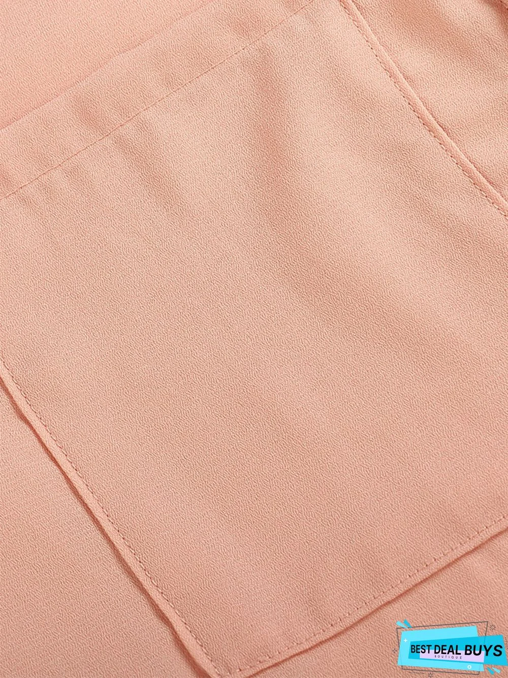 Long Sleeve Button Lace Solid Color Dress