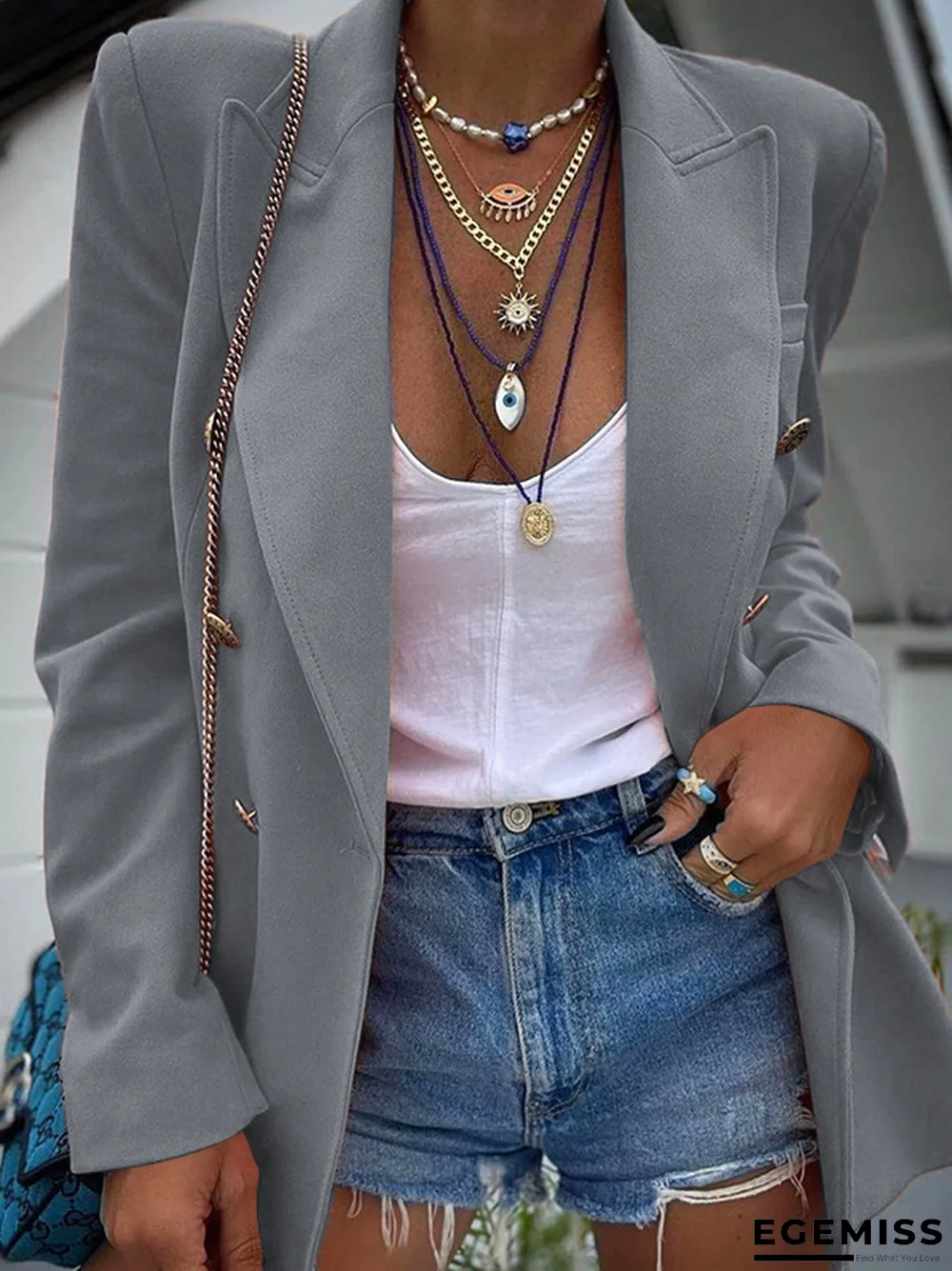 Buttoned Casual Closure Collar Outerwear | EGEMISS