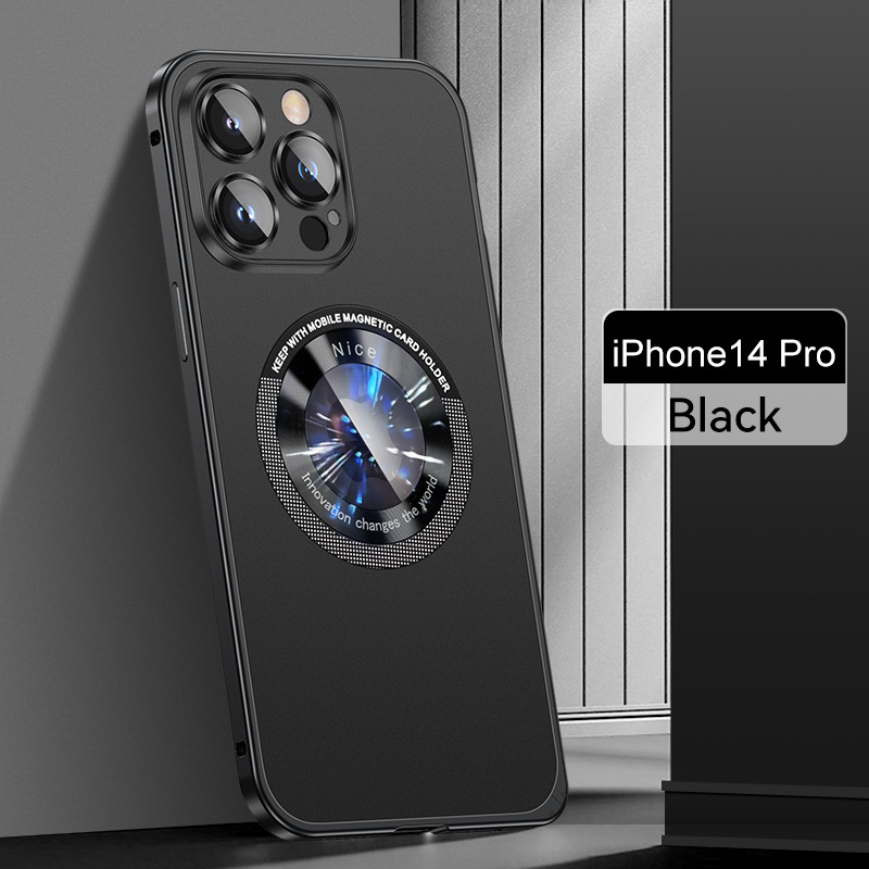 Suitable for Apple 15ProMax pop button magnetic leakage tag metal magnetic phone case