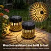 Solar Fence Lights Mandala Theme Waterproof Metal Solar Powered Deck Step Stair Lights for Garden Post Patio Decor Gifts for Women Mom