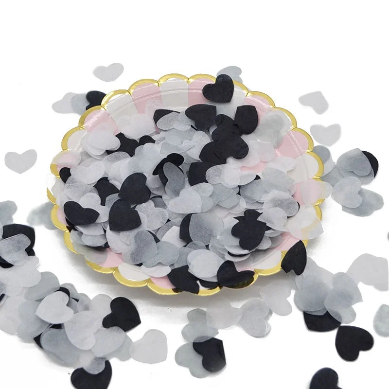 2.5cm 1000pcs Heart Shape Multicolor Paper Confetti Balloon Filler Table Decoration Engagement Event Party Supplies