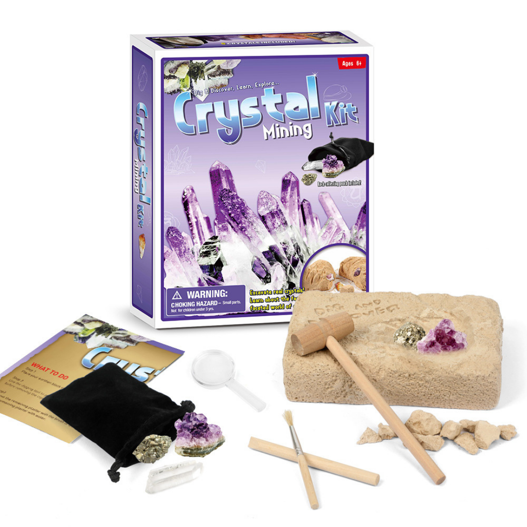 Cyrstal Dig Kit - Dig up 5 Real Gemstones Great Science, Gemology, Mining Gift Kids, Boys Girls | Rocks, Minerals