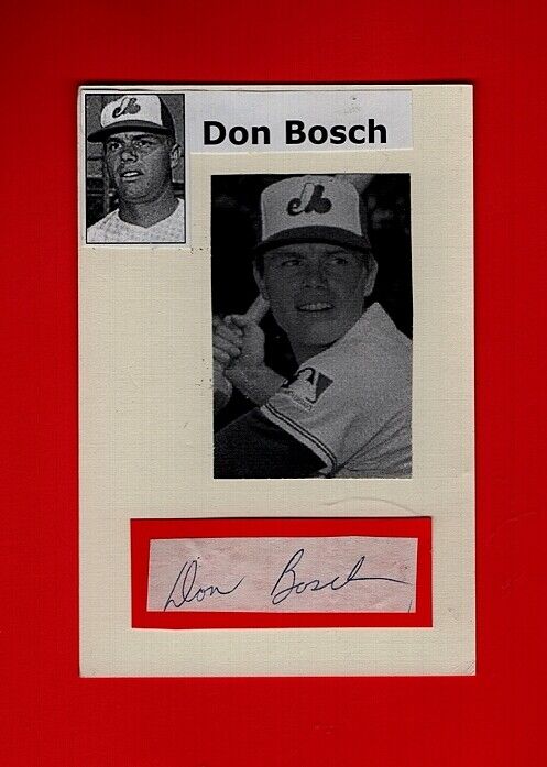 1969 DON BOSCH-MONTREAL EXPOS AUTOGRAPHED LETTER CUT W/Photo Poster painting