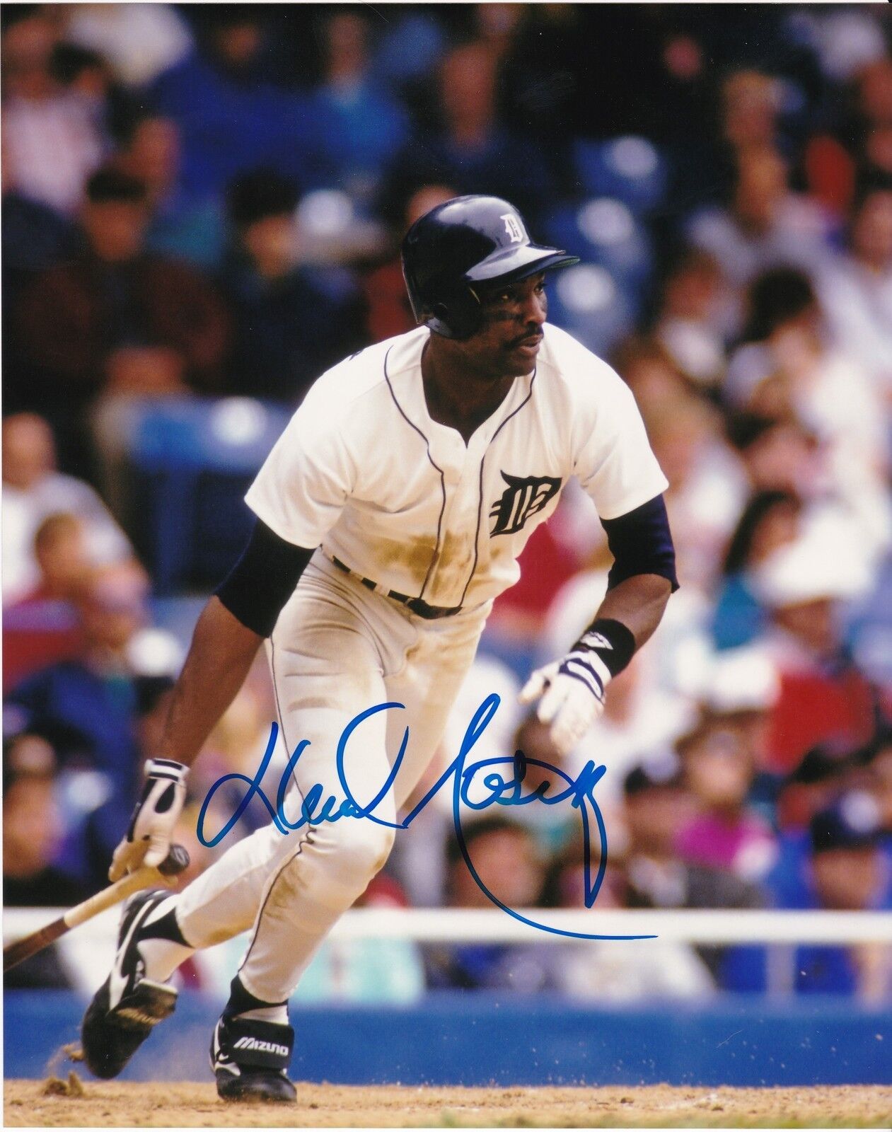 LLOYD MOSEBY DETROIT TIGERS ACTION SIGNED 8x10