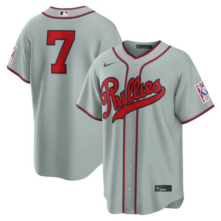 Youth Philadelphia Phillies #7 Trea Turner Nike Gray 2026 Field of Dreams Stadium Jersey
