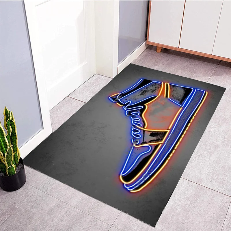 Nigikala Sign Sneaker Shoes Carpet Area Rug Large Mat Doormat Non-Slip Sofa Beside Bath Kitchen Flannel Living Room Floor Home Decor