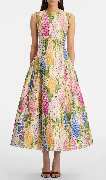 if by sea sleeveless floral jacquard maxi dress Sleeveless Floral Jacquard Maxi Dress