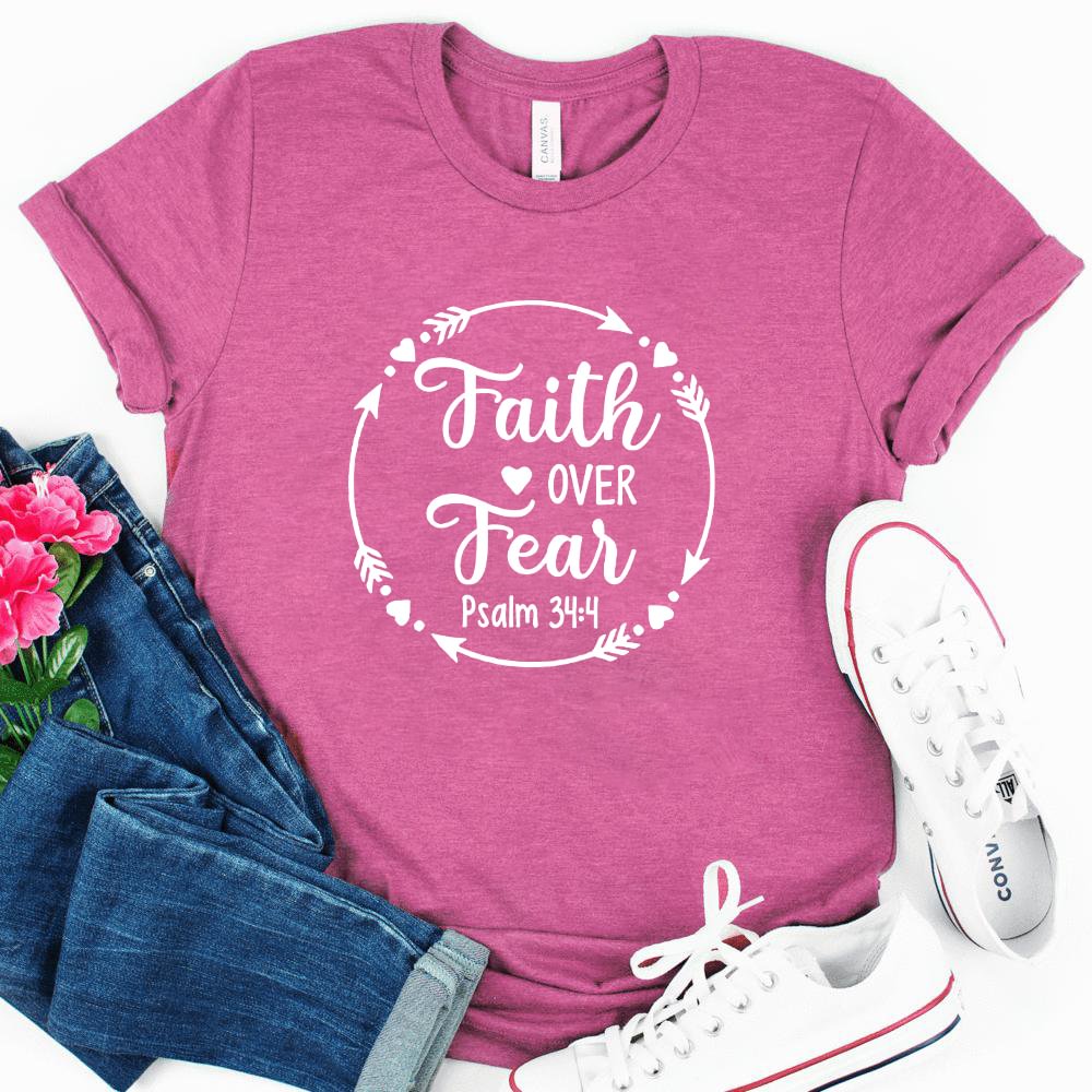 Faith over fear arrows printed graphic tees