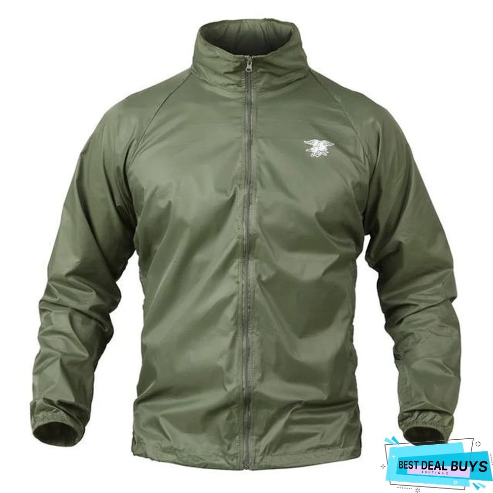 Men Lightweight Military Skin Windbreaker Waterproof Tactical Raincoats Windproof Army Outerwear Jackets