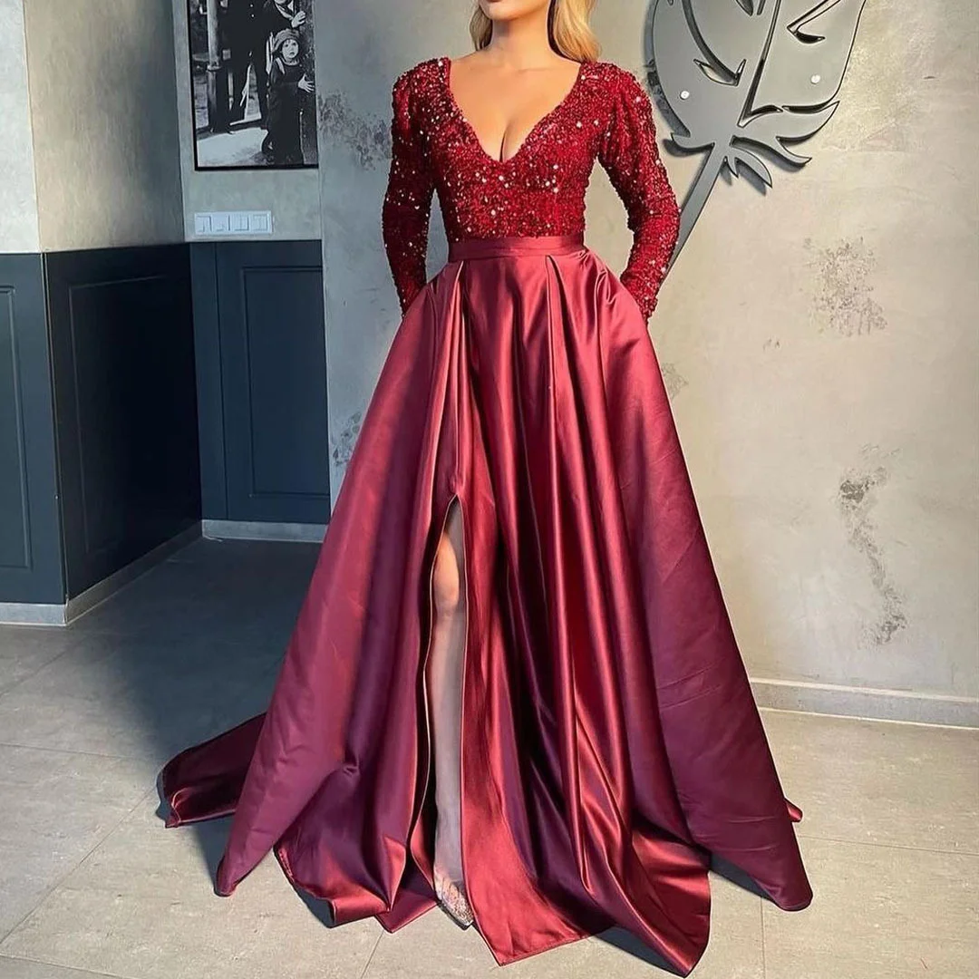 Uveng Uveng 2025 New Women's Lieda Sexy Long Dresses Party Evening Dresses