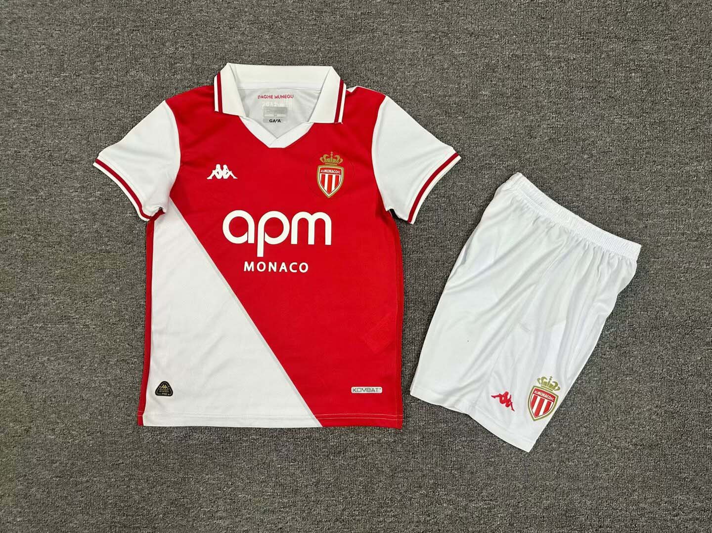2024-2025 KIDS AS Monaco Home Football Shirt 1:1 Thai Quality