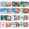 (US Only)12PCS DIY Xmas Pattern Rhinestone Diamond Art Mosaic Postcards for Celebrations