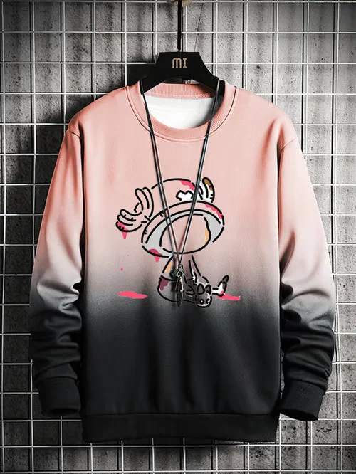 Men's Fashion One Piece Chopper Gradient Sweatshirt-1