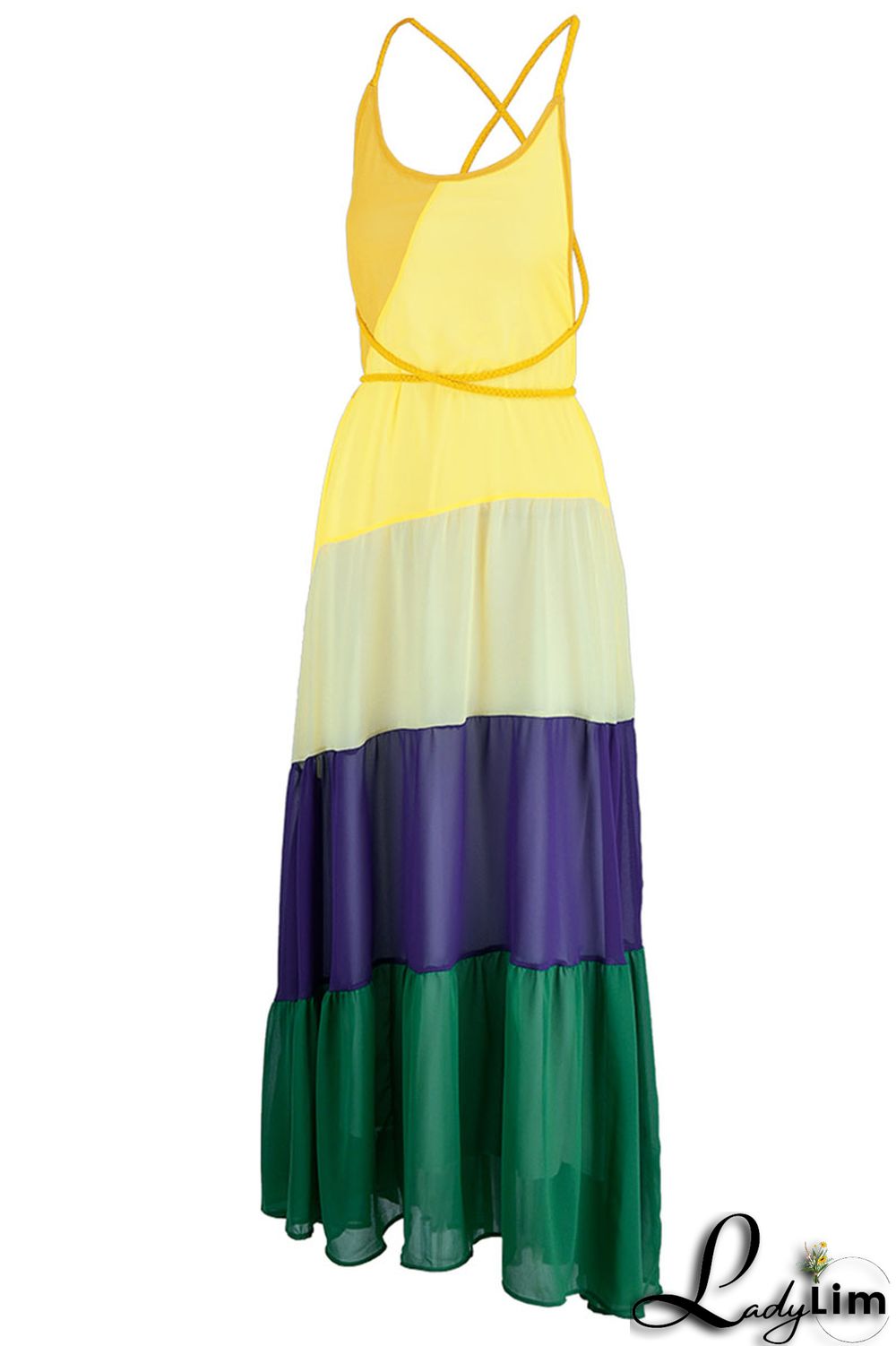 Orange Sexy Print Patchwork Backless Straight Dresses