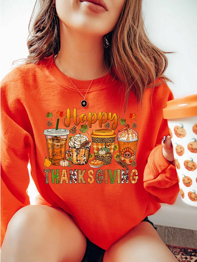 Thanksgiving coffee Sweatshirt, Coffee Shirt, Pumpkin Shirt socialshop