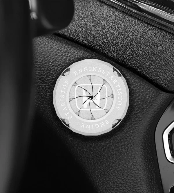 Metal Car One-touch Start Button Ignition Switch Rotating Protective Cover