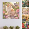 4Pcs Animals and Flowers Special Shaped DIY Partial Drill Diamond Painting Kit for Adults Beginners Home Decor Diamonds Paintings Gem Art 30x30cm