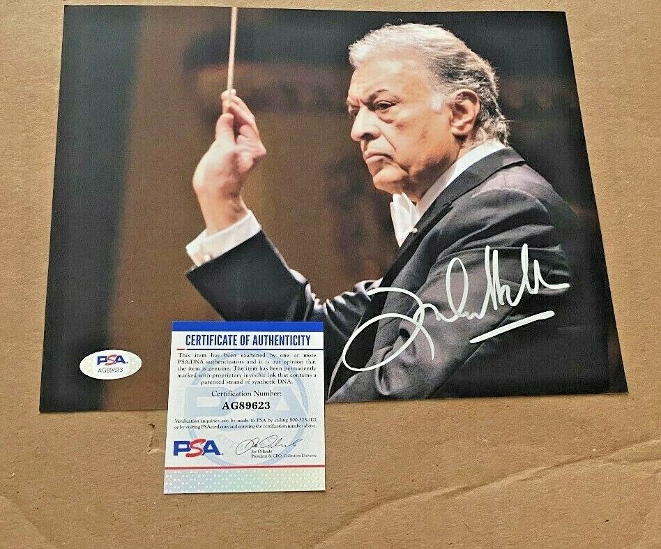 CONDUCTOR ZUBIN METHA SIGNED 8X10 Photo Poster painting PSA/DNA 3 TENORS ORCHESTRA EMERITUS #3