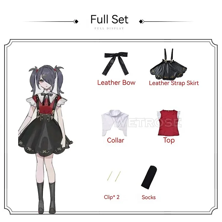 【Wetrose】In Stock NEEDY GIRL OVERDOSE Amechan K Angel Cosplay Costume Game Seifuku Full Set Leather JK School Uniform Jirai Kei