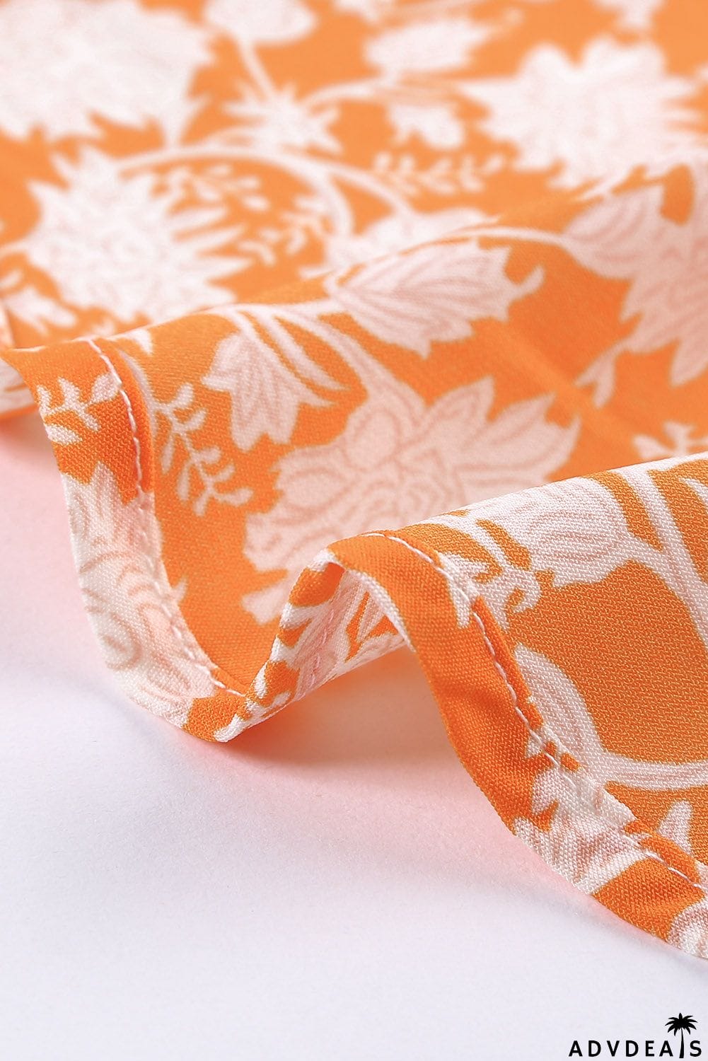 Dotted Print V Neck Drape Front Blouse