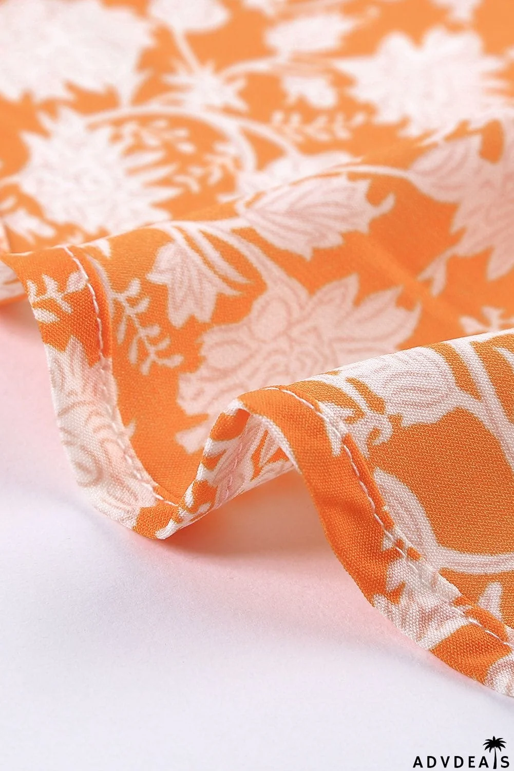 Dotted Print V Neck Drape Front Blouse