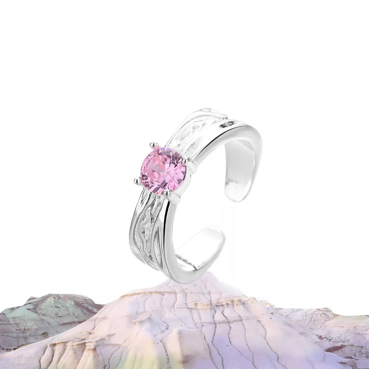 Pink Zircon Gemstone Heart Ring KERENTILA
