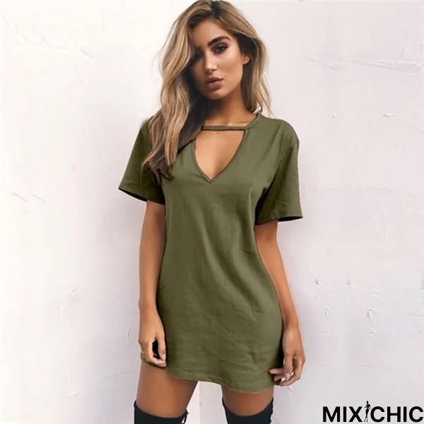 Women Summer Casual Loose Short Sleeve T-Shirts Sexy V-Neck Cotton Tee Tops