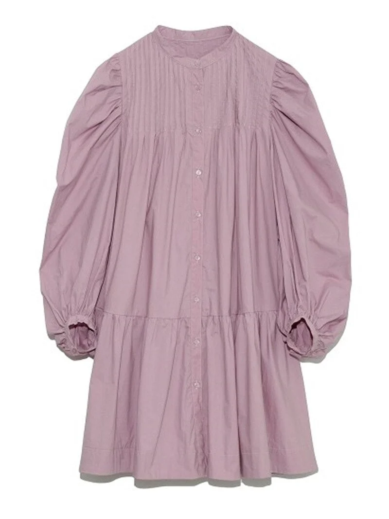 Christmas Gift Kuzuwata Fresh Sweet Single Breasted Women Dress 2021 Spring New Japan Style Puff Long Sleeve Vestidos O Neck Shirts Dresses