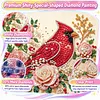 Christmas DIY Special Shape Diamond Painting Pearl Art With Inner Frame Kit 25x25cm(Red Sparrow)